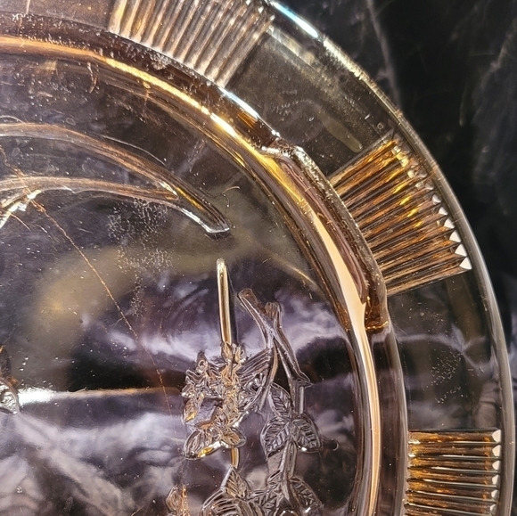 0187. Vintage ~ Federal Glass Co.~ Footed 11.5" Cake 🎂 Plate ~ Cabbage Rose 🌹 - Picture 12 of 16